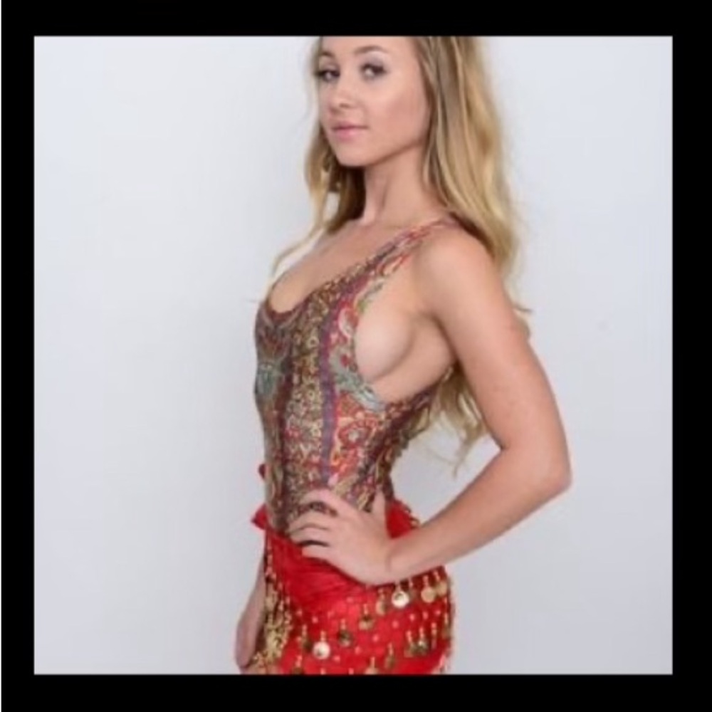 ESR Eat Sleep Rave Egyptian Tank Leo Bodysuit Bohemian Rare Sold Out S/M
